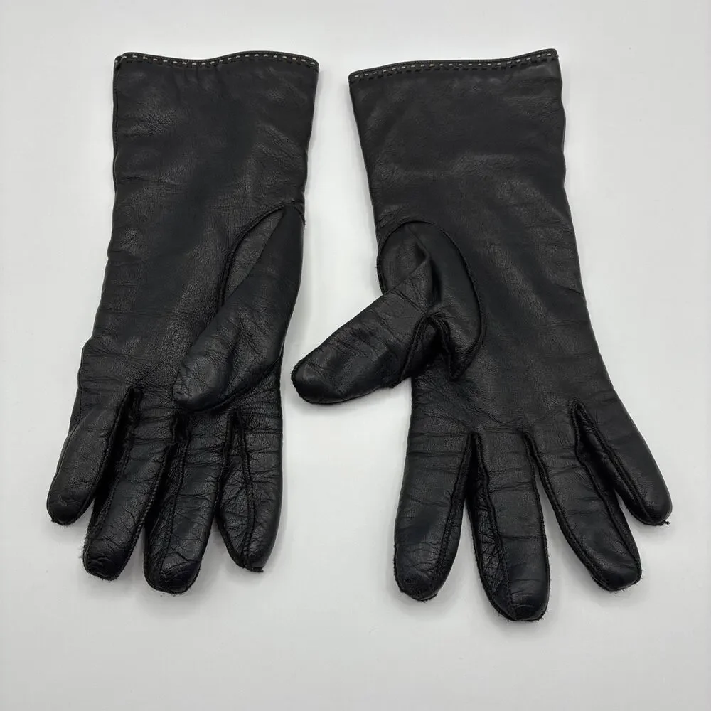 Coach Black Leather Women's Gloves Size 8